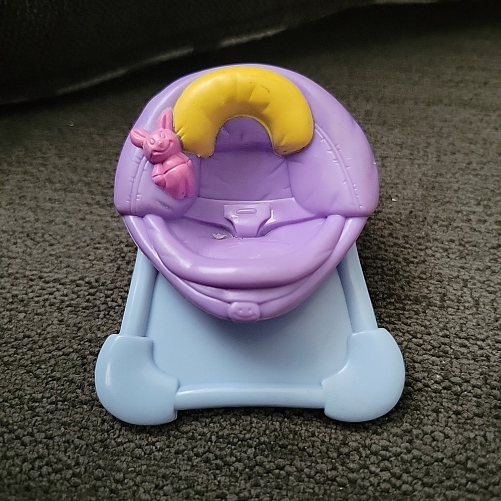 Fisher Price Little People Loving Family Baby Chair Purple Blue Pink Bunny Toy